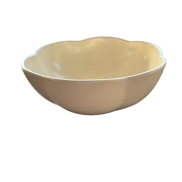Metlox Rare California Pottery Off White Vintage Ceramic Scalloped Serving Bowl - Picture 2 of 3